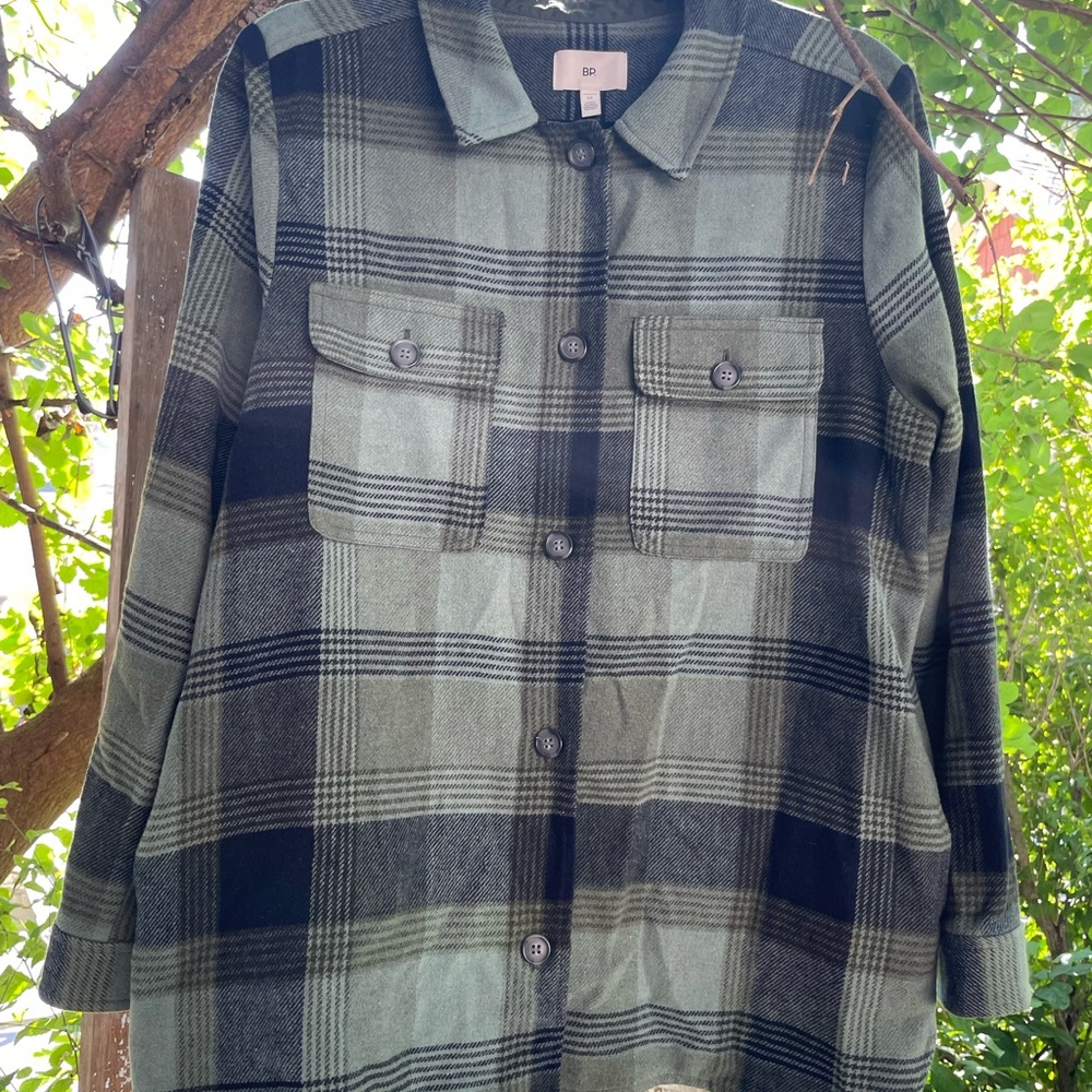 BP Olive and Black Checkered Utility Jacket